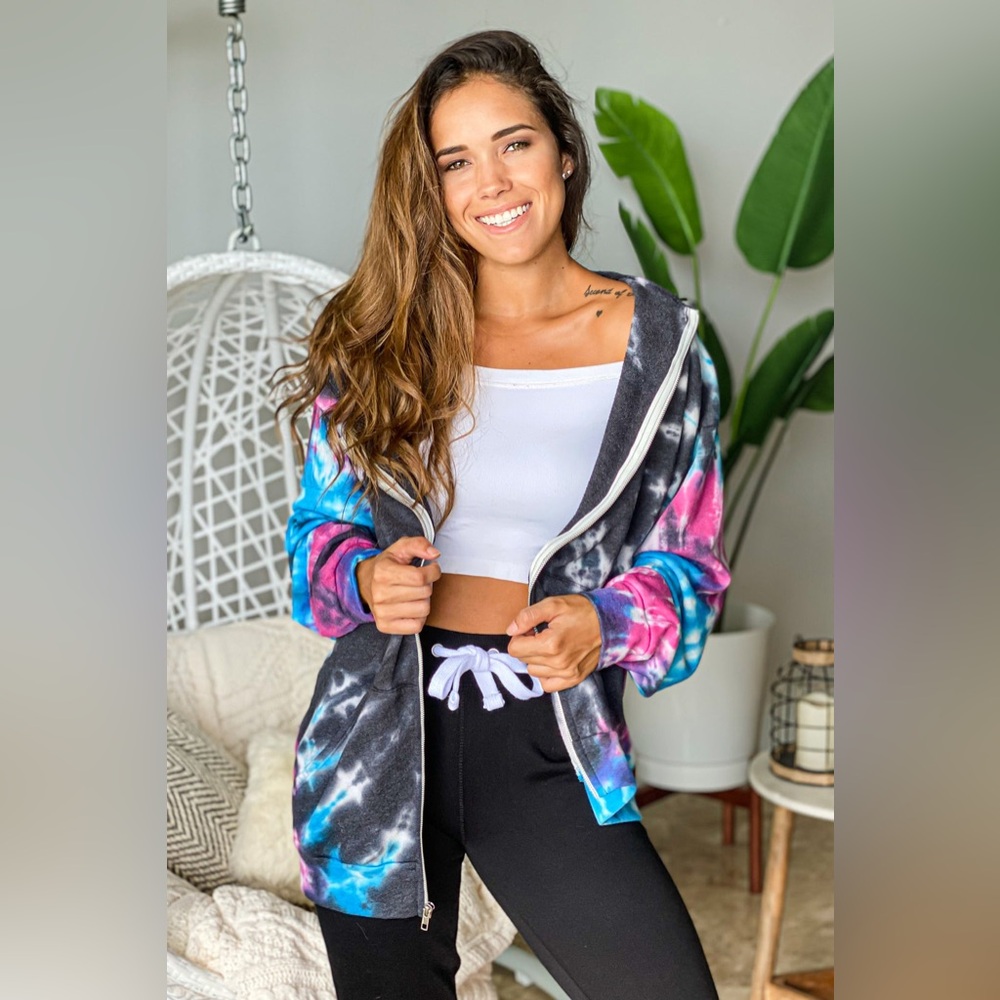 Oversized TieDye Zip Hoodie - Picture 5 of 6